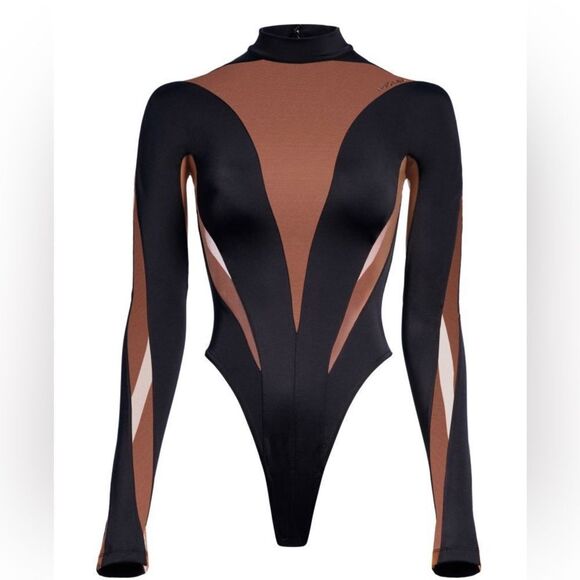Mugler Tops - Mugler x H&M Body Bodysuit New Black Brown